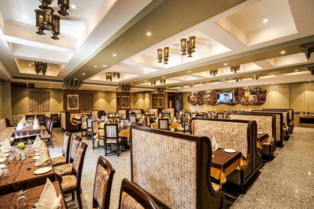 Maru Gandha Restaurant at Marugarh Resort & Spa, one of the best resorts in Jodhpur, serving authentic Rajasthani cuisine near the top places to visit in Jodhpur.